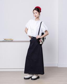 Áo kiểu form ngắn tay phồng phối nơ họa tiết chấm bi THE C.I.U – Irene Top