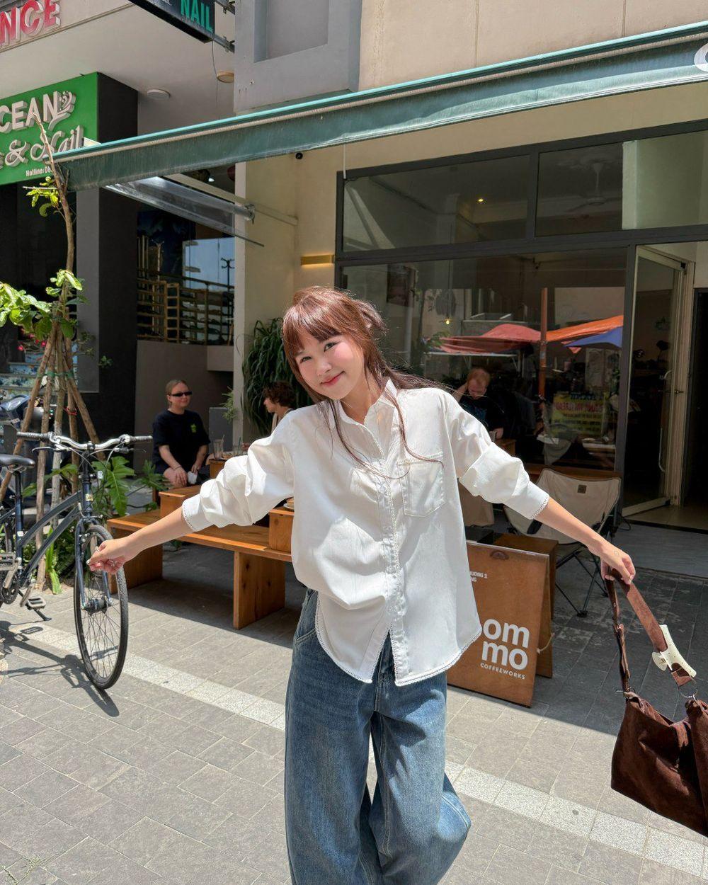 Áo sơ mi trắng dài tay cổ bẻ dáng rộng THE C.I.U – Tracy Shirt