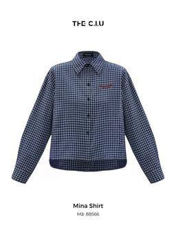Áo sơ mi caro tay dài thêu chữ THE C.I.U – Mina Shirt