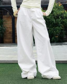 Quần Jean trắng ống rộng phối ren THE C.I.U - Nancy Pants - MN07