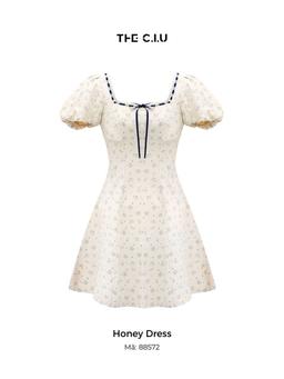 Đầm hoa nhí tay bồng cổ vuông vintage THE C.I.U – Honey Dress