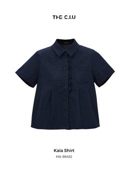 Áo sơ mi denim tay ngắn phối ren THE C.I.U - Kaia Shirt