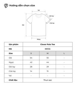 Áo polo tay ngắn phối sọc in hình thêu THE C.I.U - Clover Polo Tee