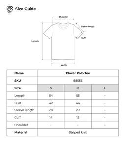 Áo polo tay ngắn phối sọc in hình thêu THE C.I.U - Clover Polo Tee
