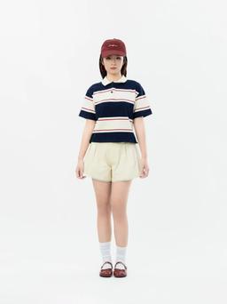 Áo thun tay ngắn cổ polo phối dây rút eo THE C.I.U - Kori Polo Top