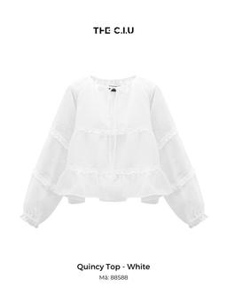Áo blouse tay dài bèo nhún chất tơ THE C.I.U – Quincy Top