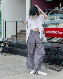 Quần dù ống rộng lưng thun phối nơ THE C.I.U - Sofia Pants