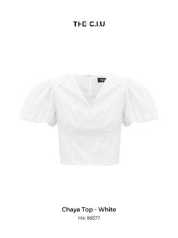 Áo tay phồng cổ chữ V phối viền nổi THE C.I.U – Chaya Top