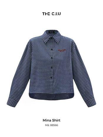 Áo sơ mi caro tay dài thêu chữ THE C.I.U – Mina Shirt