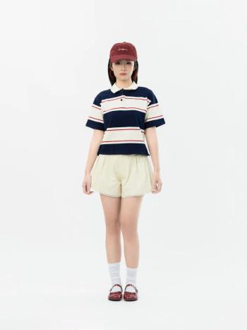 Áo thun tay ngắn cổ polo phối dây rút eo THE C.I.U - Kori Polo Top